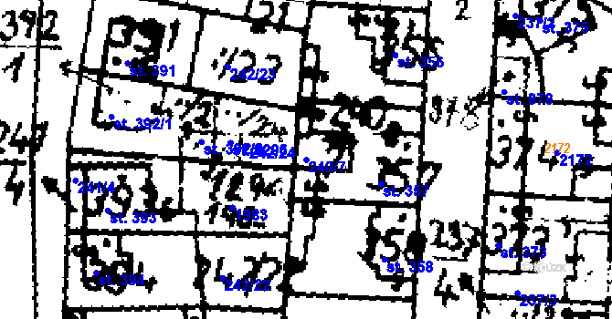 Parcela st. 240/7 v KÚ Velvary, Katastrální mapa