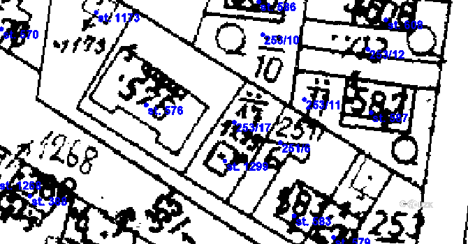 Parcela st. 253/17 v KÚ Velvary, Katastrální mapa