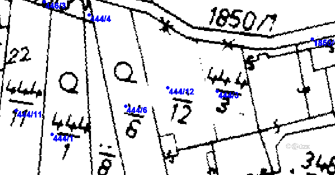 Parcela st. 444/12 v KÚ Velvary, Katastrální mapa