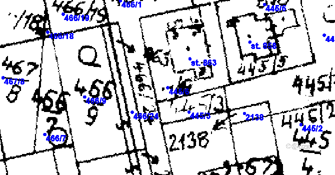 Parcela st. 445/6 v KÚ Velvary, Katastrální mapa