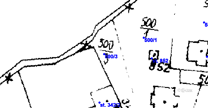 Parcela st. 500/3 v KÚ Velvary, Katastrální mapa