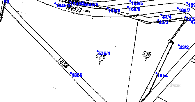 Parcela st. 536/1 v KÚ Velvary, Katastrální mapa