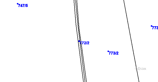 Parcela st. 772/2 v KÚ Velvary, Katastrální mapa