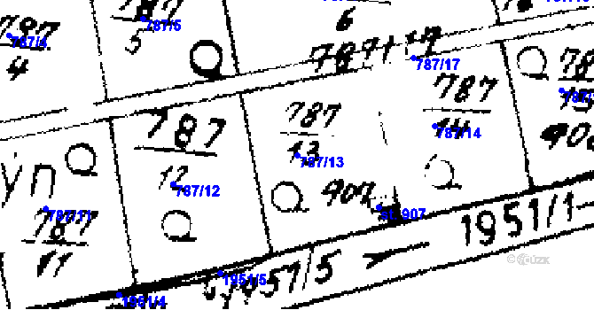 Parcela st. 787/13 v KÚ Velvary, Katastrální mapa