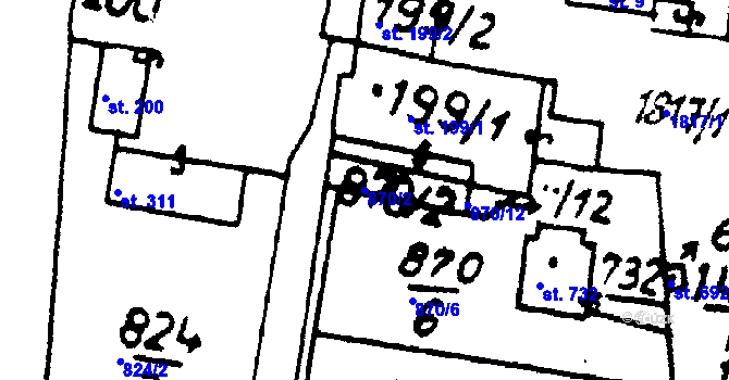 Parcela st. 870/2 v KÚ Velvary, Katastrální mapa