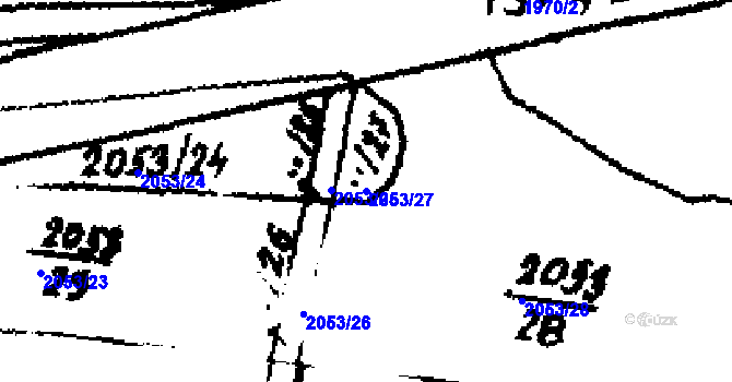 Parcela st. 2053/27 v KÚ Velvary, Katastrální mapa