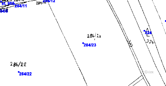 Parcela st. 284/23 v KÚ Velvary, Katastrální mapa