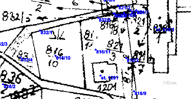 Parcela st. 816/11 v KÚ Velvary, Katastrální mapa