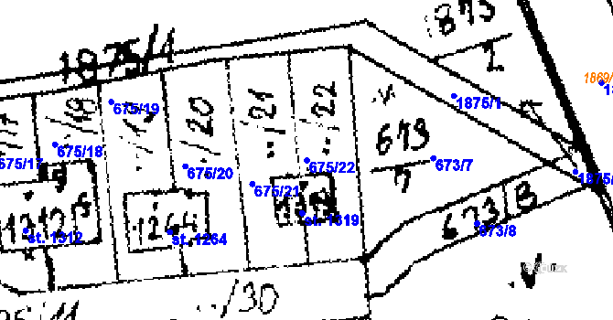 Parcela st. 675/22 v KÚ Velvary, Katastrální mapa