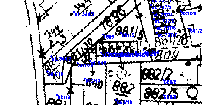 Parcela st. 736/1 v KÚ Velvary, Katastrální mapa