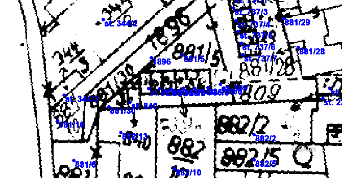 Parcela st. 736/3 v KÚ Velvary, Katastrální mapa