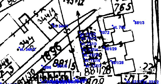 Parcela st. 737/3 v KÚ Velvary, Katastrální mapa