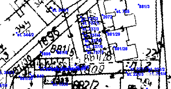 Parcela st. 737/6 v KÚ Velvary, Katastrální mapa