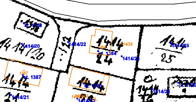 Parcela st. 1384 v KÚ Velvary, Katastrální mapa