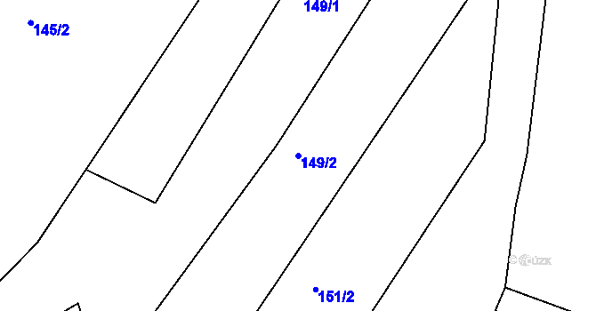 Parcela st. 149/2 v KÚ Vémyslice, Katastrální mapa