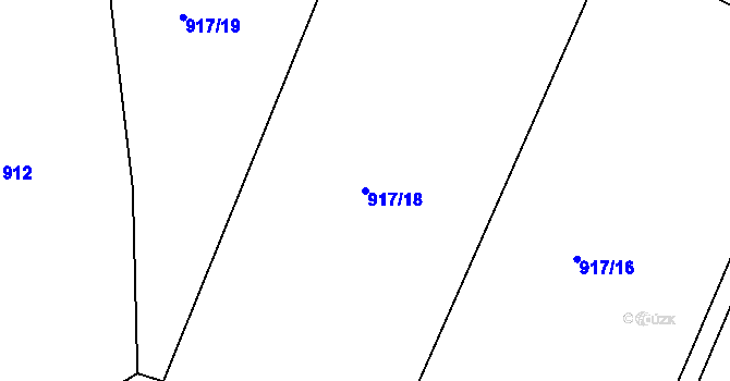 Parcela st. 917/18 v KÚ Vémyslice, Katastrální mapa