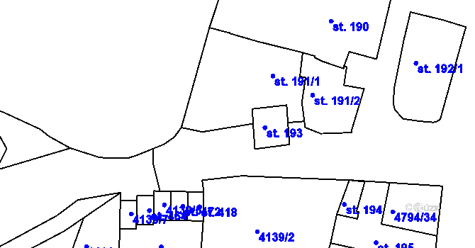 Parcela st. 4794/38 v KÚ Vémyslice, Katastrální mapa