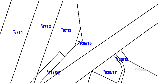 Parcela st. 935/15 v KÚ Vémyslice, Katastrální mapa