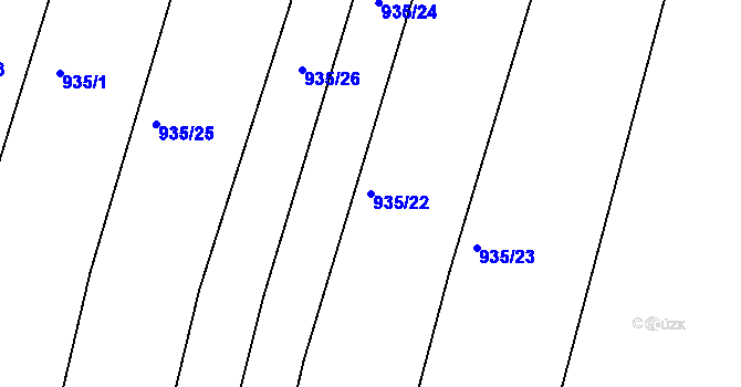 Parcela st. 935/22 v KÚ Vémyslice, Katastrální mapa