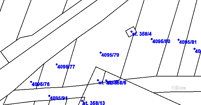 Parcela st. 4095/79 v KÚ Vémyslice, Katastrální mapa