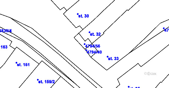 Parcela st. 4794/56 v KÚ Vémyslice, Katastrální mapa