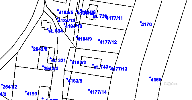 Parcela st. 4177 v KÚ Vendolí, Katastrální mapa