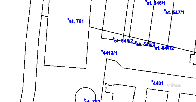 Parcela st. 4413 v KÚ Vendolí, Katastrální mapa
