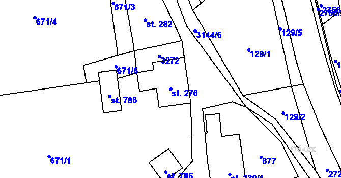 Parcela st. 276 v KÚ Vendolí, Katastrální mapa