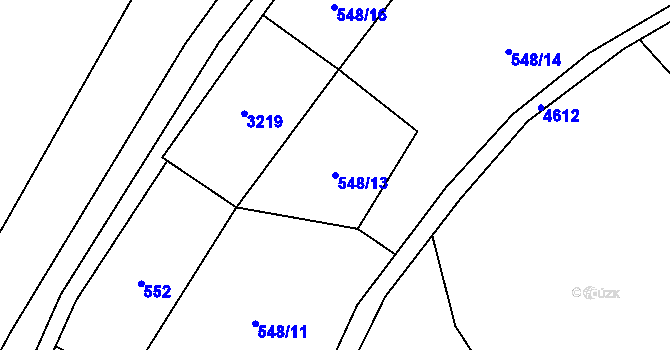 Parcela st. 548/13 v KÚ Vendolí, Katastrální mapa