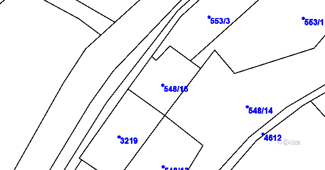 Parcela st. 548/16 v KÚ Vendolí, Katastrální mapa