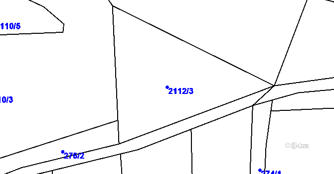 Parcela st. 2112/3 v KÚ Vendolí, Katastrální mapa