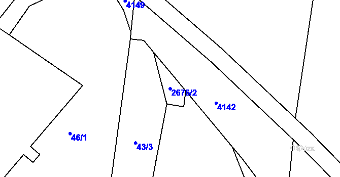 Parcela st. 2676/2 v KÚ Vendolí, Katastrální mapa