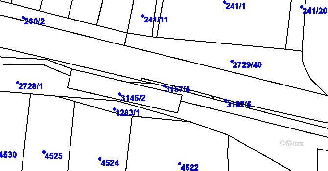 Parcela st. 3157/4 v KÚ Vendolí, Katastrální mapa