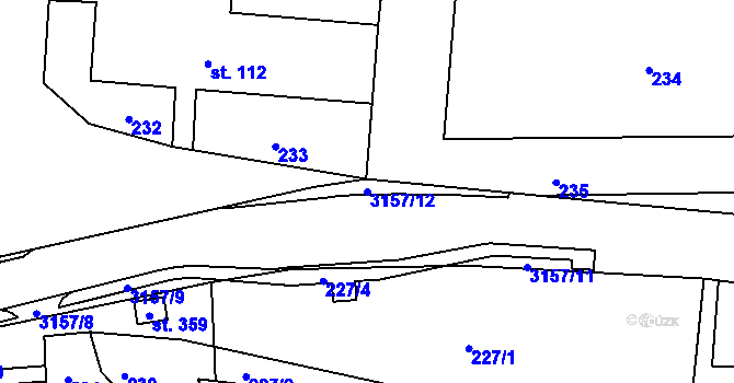 Parcela st. 3157/12 v KÚ Vendolí, Katastrální mapa