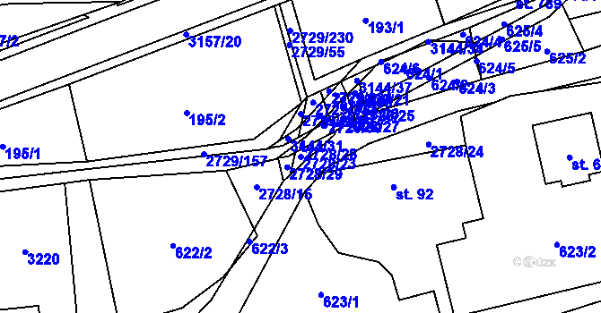Parcela st. 2728/23 v KÚ Vendolí, Katastrální mapa