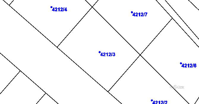 Parcela st. 4212/3 v KÚ Vendolí, Katastrální mapa