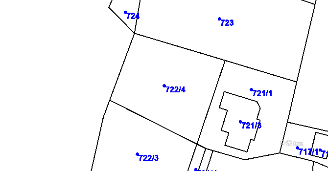 Parcela st. 722/4 v KÚ Vendryně, Katastrální mapa