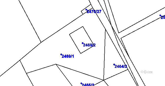 Parcela st. 2469/2 v KÚ Vendryně, Katastrální mapa