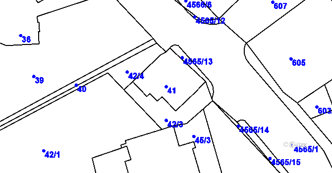 Parcela st. 41 v KÚ Vendryně, Katastrální mapa