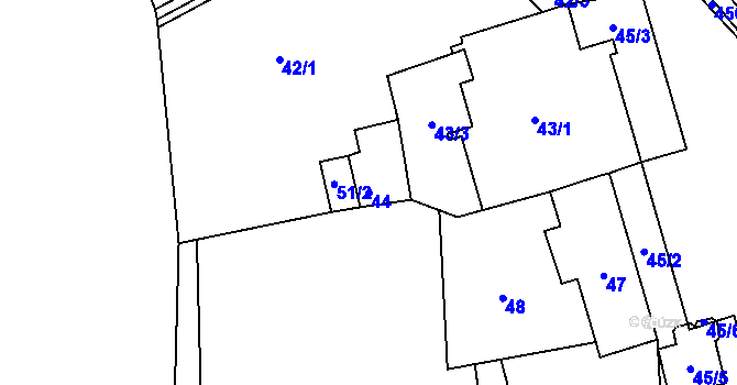 Parcela st. 44 v KÚ Vendryně, Katastrální mapa