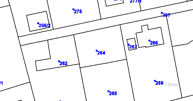Parcela st. 264 v KÚ Vendryně, Katastrální mapa