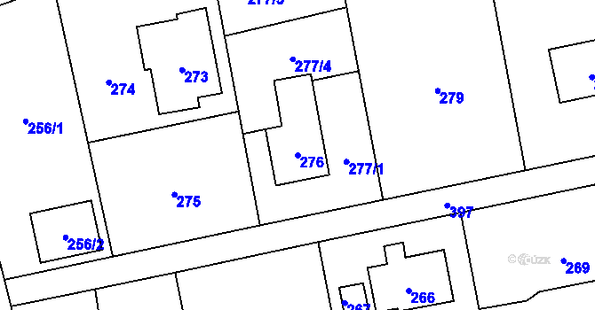 Parcela st. 276 v KÚ Vendryně, Katastrální mapa