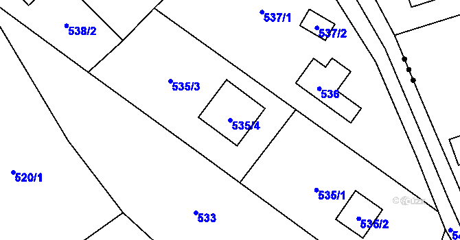 Parcela st. 535/4 v KÚ Vendryně, Katastrální mapa