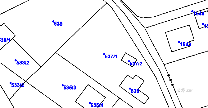 Parcela st. 537/1 v KÚ Vendryně, Katastrální mapa
