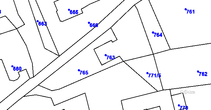 Parcela st. 763 v KÚ Vendryně, Katastrální mapa