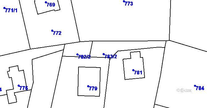 Parcela st. 783/2 v KÚ Vendryně, Katastrální mapa