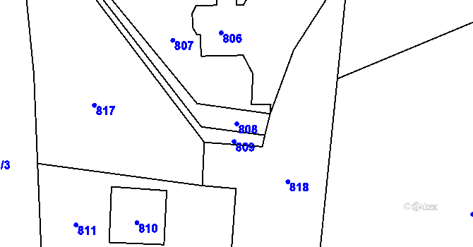 Parcela st. 808 v KÚ Vendryně, Katastrální mapa