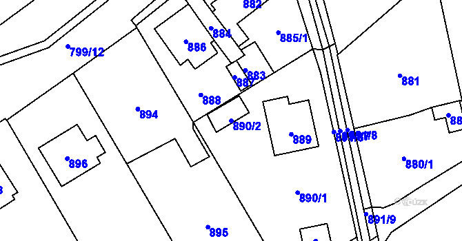 Parcela st. 890/2 v KÚ Vendryně, Katastrální mapa