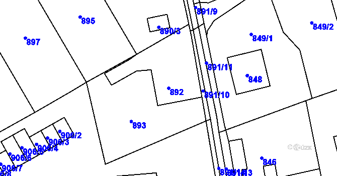 Parcela st. 892 v KÚ Vendryně, Katastrální mapa