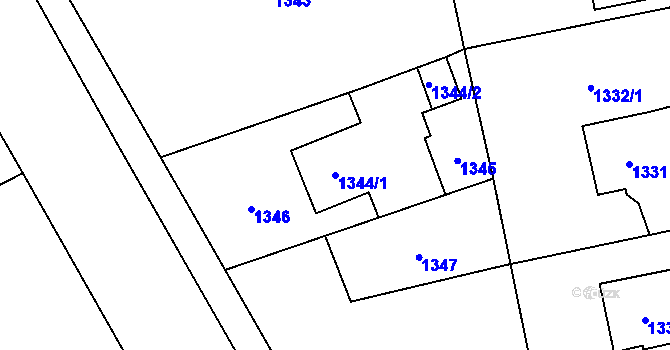 Parcela st. 1344/1 v KÚ Vendryně, Katastrální mapa